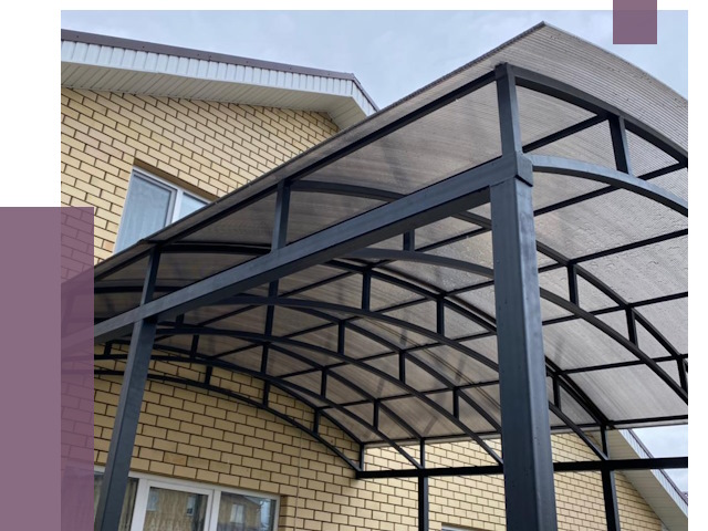 Монтаж козырьков в Качканаре от 11535 руб. | ПРОЛЁТ-Кчк