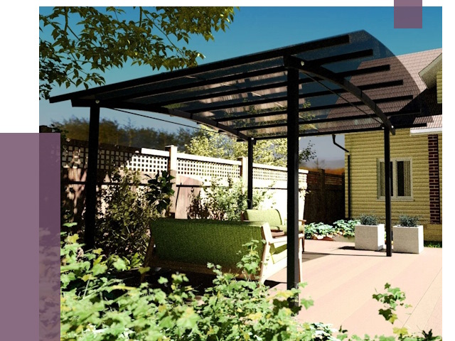 Навесы для террасы в Качканаре от 13073 руб. под ключ | ПРОЛЁТ-Кчк