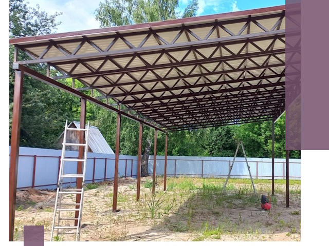 Односкатные навесы под ключ в Качканаре — изготовление и монтаж