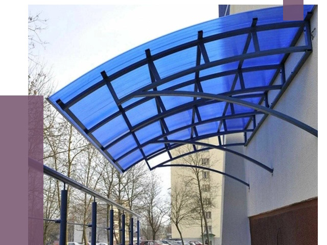 Козырьки из поликарбоната в Качканаре от 4306 руб. под ключ | ПРОЛЁТ-Кчк