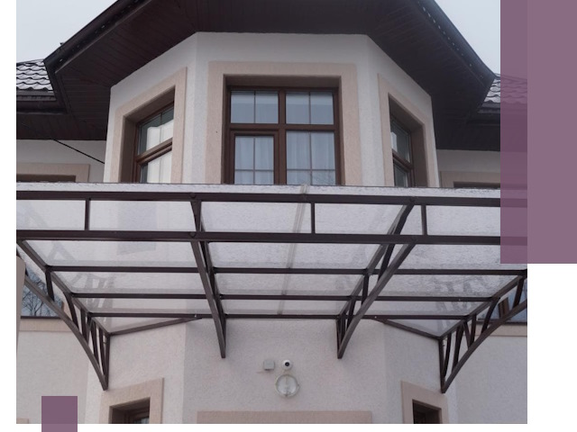 Козырьки из поликарбоната под ключ в Качканаре