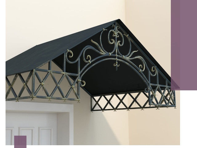 Двускатные металлические козырьки под ключ в Качканаре